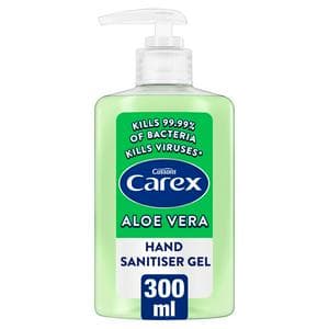 Carex 300ml Aloe Vera Quick Dry Antibacterial Hand Sanitiser Gel