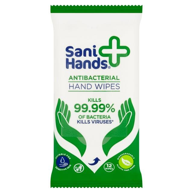 Sani Hands 12 x Anti-Bacterial Hand Wipes - gallery image 1