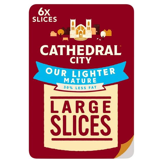 Cathedral City Lighter Mature Cheddar Cheese Slices x6 150g - gallery image 1