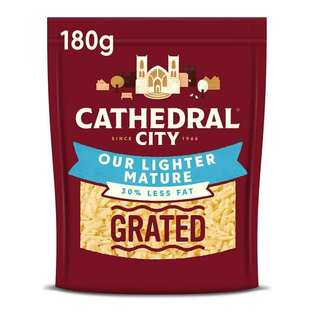 Cathedral City Grated Lighter Mature Cheddar Cheese 180g - gallery image 1
