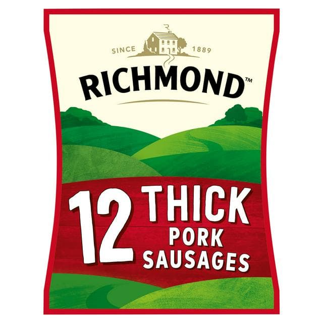 Richmond Thick Pork Sausages x12 615g - gallery image 1