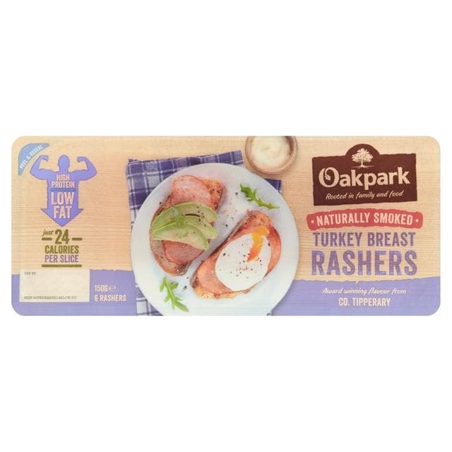 Oakpark Naturally Smoked Turkey Breast Rashers x6 150g - gallery image 1