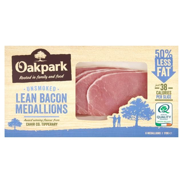 Oakpark Unsmoked Lean Bacon Medallions x6 170g - gallery image 1