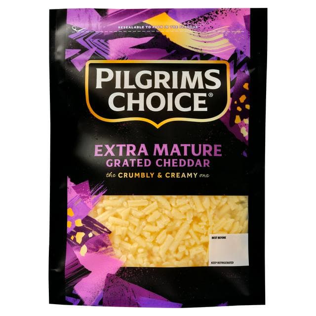 Pilgrims Choice Grated Extra Mature Cheddar 180g - gallery image 1
