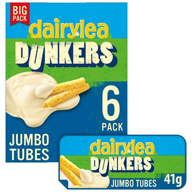 Dairylea Dunkers 6 x 41g Multipack Jumbo Tubes Cheese Snacks - gallery image 1