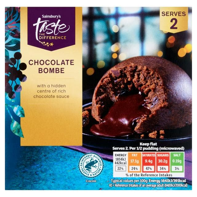 Sainsbury's 227g Chocolate Bombe, Taste the Difference - gallery image 1