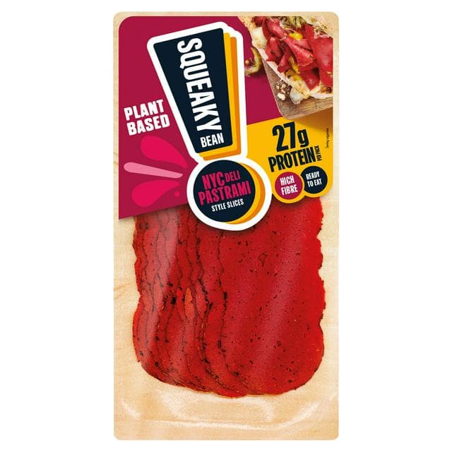 Squeaky Bean Vegan Pastrami Style Sandwich Slices Ready To Eat 90g - gallery image 1