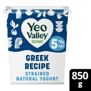 Yeo Valley Greek Recipe 5% Strain Natural Yogurt 850g