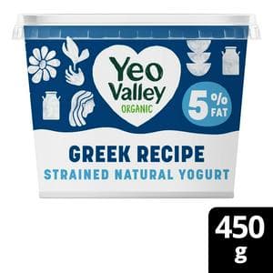 Yeo Valley Greek Recipe 5% Strain Natural Yogurt 450g