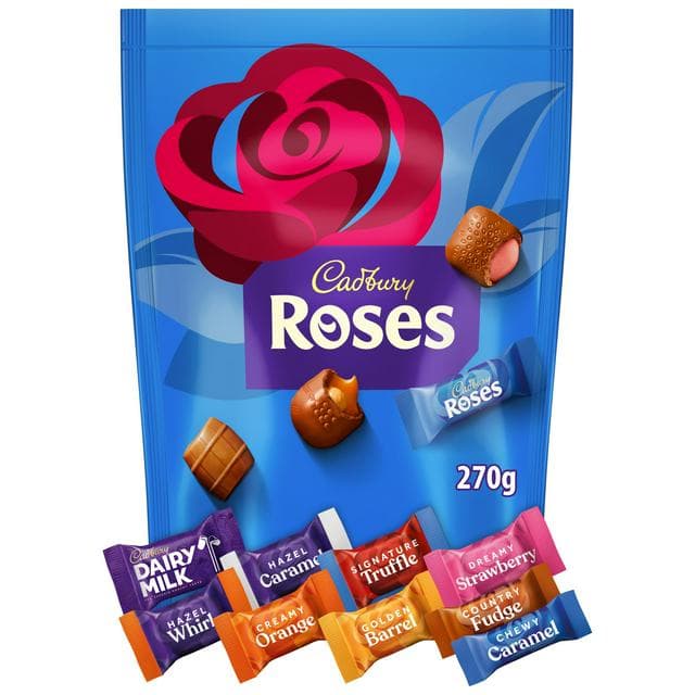 Cadbury Roses 270g Chocolate Pouch - gallery image 1