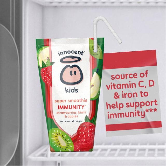 innocent Kids Strawberries, Kiwis & Apples Super Smoothies with Vitamins & Iron 4x150ml - gallery image 2