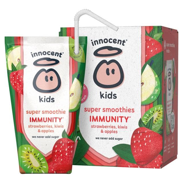 innocent Kids Strawberries, Kiwis & Apples Super Smoothies with Vitamins & Iron 4x150ml - gallery image 4