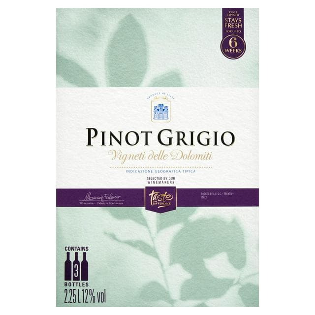 Sainsbury's Pinot Grigio Vigneti delle Dolomiti White Boxed Wine 225cl - gallery image 1