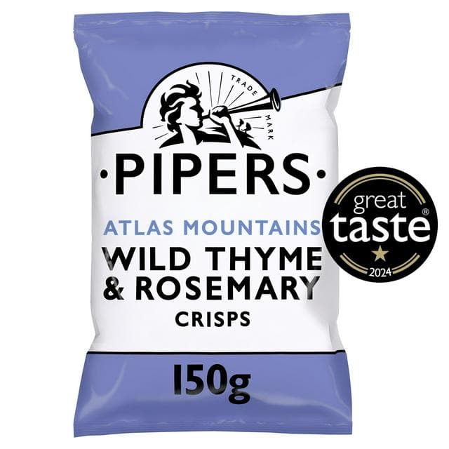 Pipers Atlas Mountains Wild Thyme & Rosemary Sharing Crisps 150g - gallery image 1