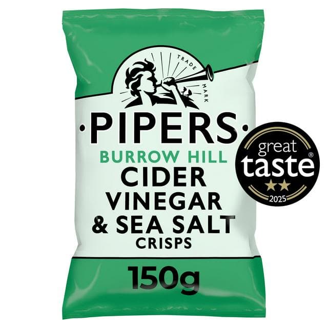 Pipers Burrow Hill Cider Vinegar & Sea Salt Sharing Crisps 150g - gallery image 1