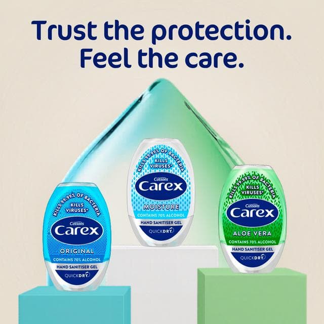 Carex 50ml Moisture Antibacterial Hand Sanitiser Gel Quick Dry - gallery image 3
