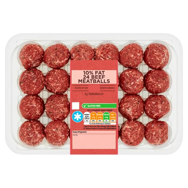 Sainsbury's British or Irish 10% Fat 24 Meatballs 700g - gallery image 1