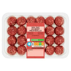 Sainsbury's British or Irish 10% Fat 24 Meatballs 700g