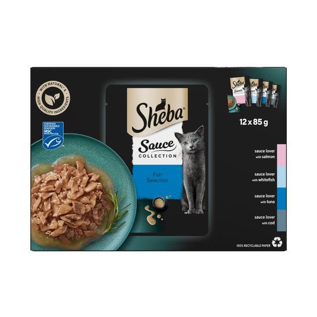 Sheba Sauce Collection 12 x Fish Selection Adult Wet Cat Food Pouch 85g - gallery image 6