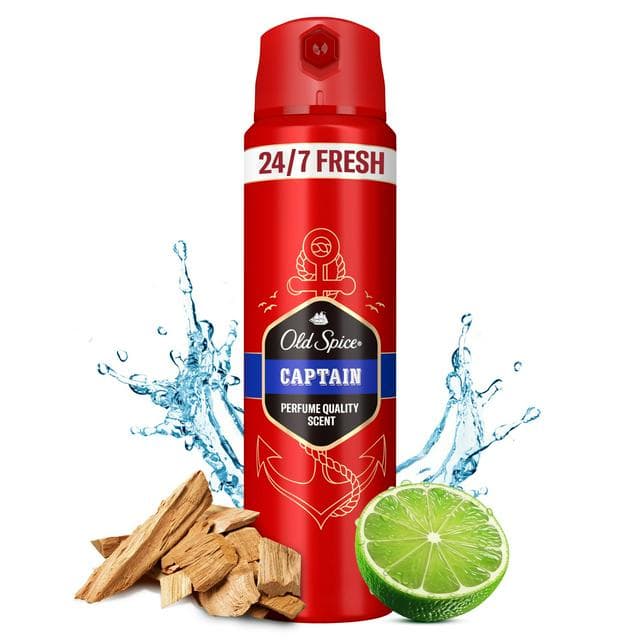 Old Spice Captain Deodorant Body Spray For Men 150ml - gallery image 1