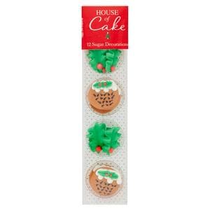 House of Cake 12 x Holly Christmas Sugar Decorations