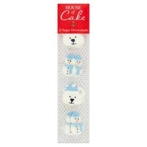 House of Cake 12 x Snowman Polar Bear Sugar Decorations