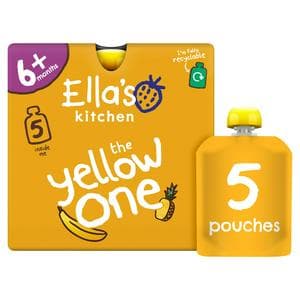 Ella's Kitchen Organic the Yellow One Smoothie Multipack Baby Food Pouch 6+ Months 5x90g