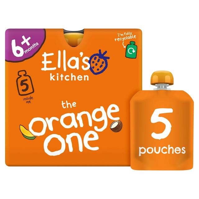 Ella's Kitchen Organic the Orange One Smoothie Multipack Baby Food Pouch 6+ Months 5x90g - gallery image 1