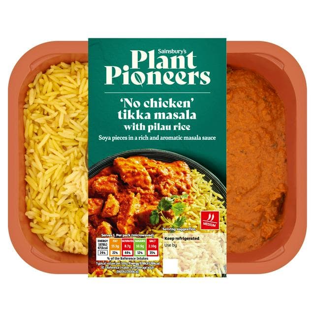 Plant Pioneers Vegan Tikka Masala & Pilau Rice Ready Meal for 1 400g - gallery image 1