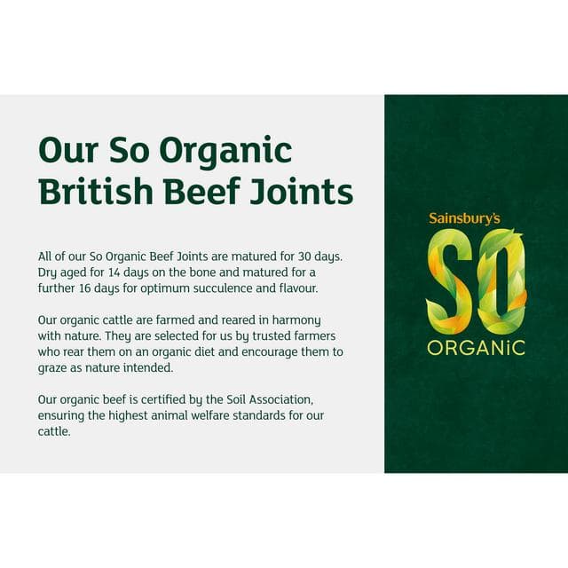 Sainsbury's 30 Days Matured British Beef Roasting Joint, So Organic (approx. 1.05kg) - gallery image 4