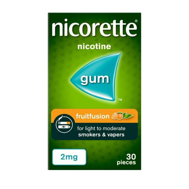 Nicorette Fruitfusion Gum Pieces Quit Smoking Aid x30 2mg - gallery image 1
