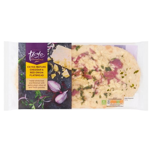 Sainsbury's Red Onion & Cheddar Flatbread, Taste the Difference 255g - gallery image 1