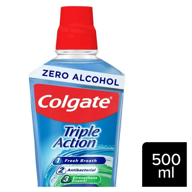 Colgate Triple Action Mouthwash Alcohol Free 500ml - gallery image 1