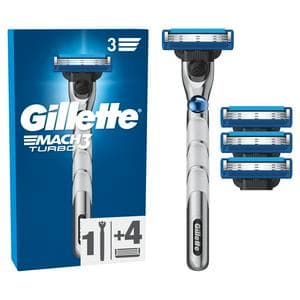 Gillette Mach3 Turbo 3D Razor Handle +3 Blade Refills Special Starter Pack