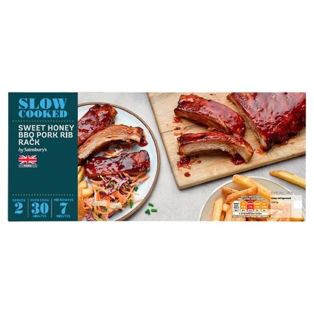 Sainsbury's Slow Cook British Pork Ribs With a Sweet Honey Glaze 646g (Serves 2) - gallery image 1