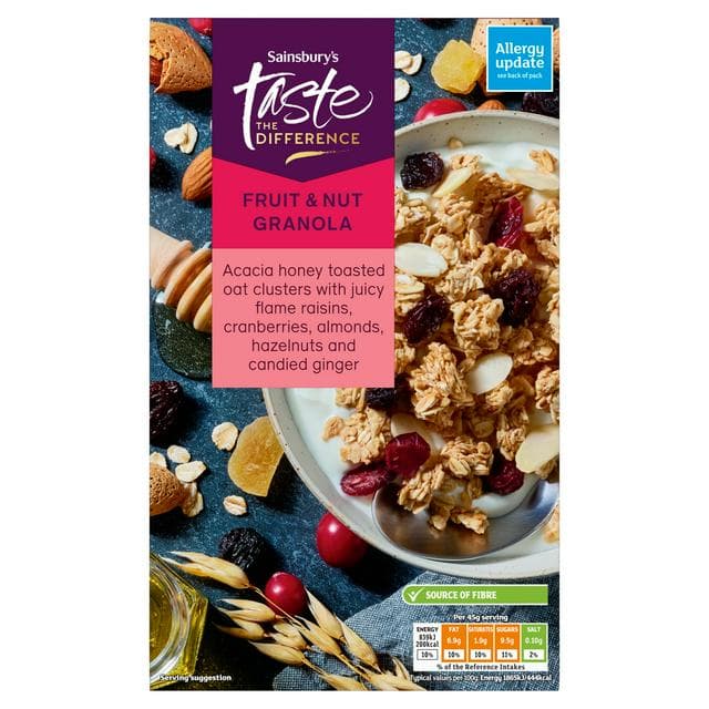 Sainsbury's Fruit & Nut Granola, Taste the Difference 500g - gallery image 1