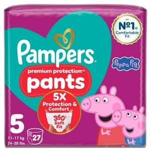 Pampers Premium Protection Nappy Pants Essential Pack Nappies Size 5, 12kg-17kg x27
