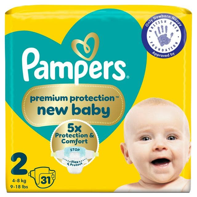 Pampers New Baby Carry Pack Nappies Size 2, 4kg-8kg x31 - gallery image 1