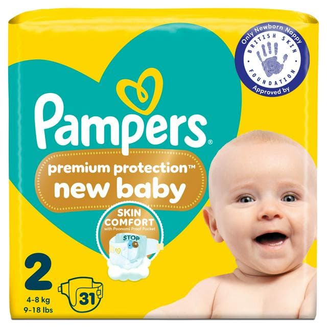 Pampers New Baby Carry Pack Nappies Size 2, 4kg-8kg x31 - gallery image 1