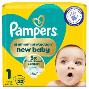 Pampers New Baby Carry Pack Nappies Size 1, 2kg-5kg x22