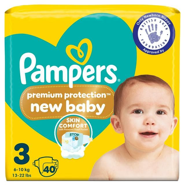Pampers Premium Protection New Baby Nappies Essential Pack Size 3, 6kg-10kg x42 - gallery image 1