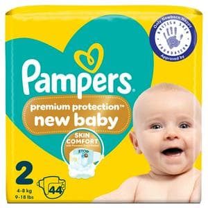 Pampers Premium Protection New Baby Nappies Essential Pack Size 2, 4kg-8kg x44