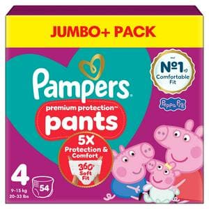 Pampers Premium Protection Nappy Pants Jumbo+ Pack Nappies Size 4, 9kg-15kg x54