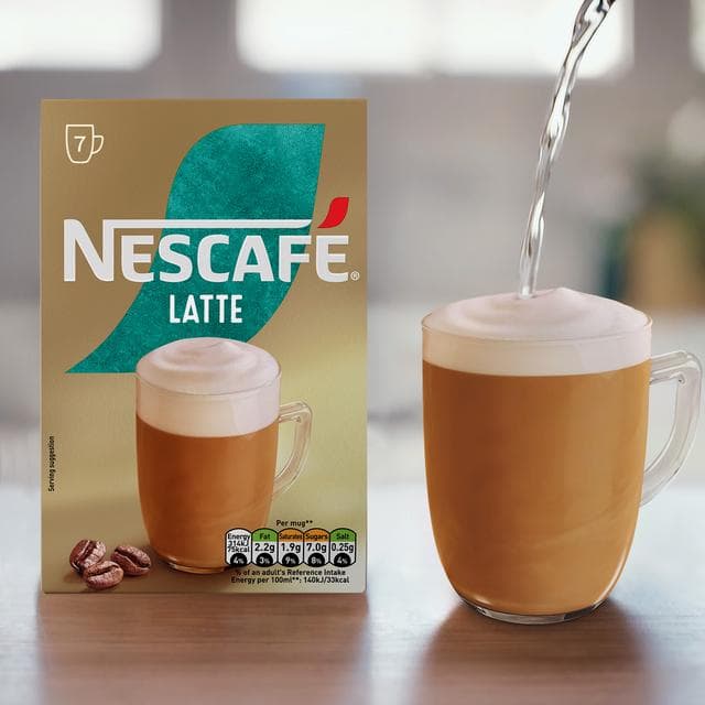 Nescafe Latte Instant Coffee Sachets x7 126g - gallery image 3