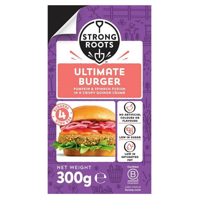 Strong Roots the Pumpkin & Spinach Burger x4 300g - gallery image 1