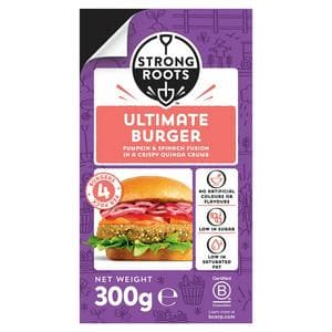 Strong Roots the Pumpkin & Spinach Burger x4 300g
