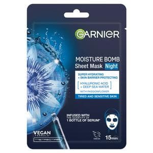 Garnier Moisture Bomb Night-Time Deep Sea Water & Hyaluronic Acid Face Sheet Mask 32g