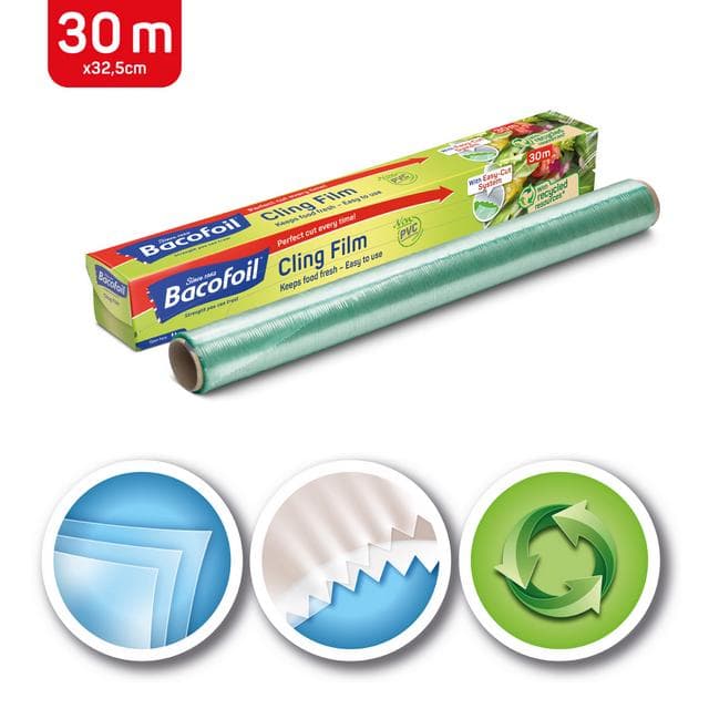 Bacofoil PVC Free Cling Film with Easy-Cut System 32.5cm x 30m - gallery image 2