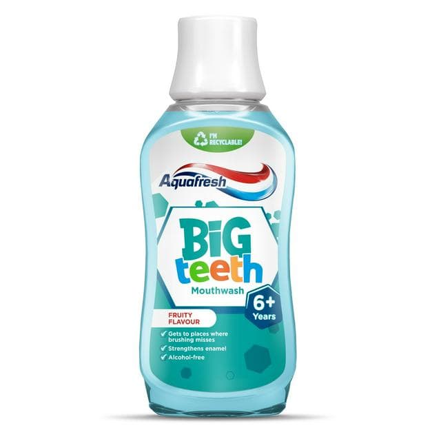 Aquafresh Kids Mouthwash Big Teeth Fruity Flavour 6-8 Years 300ml - gallery image 1