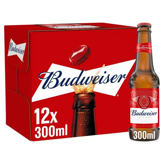 Budweiser Lager Beer Bottles 12x300ml - gallery image 1